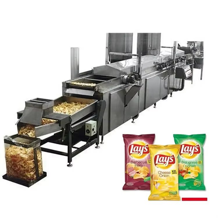 Industrial Commercial Fully Automatic Fried Potato Chips Frozen French Fries Making Machine Potato Chip Production Line